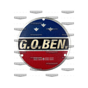 Benelli G. O. BEN. stemma carter motore coat of arms metallo metal targhetta plate